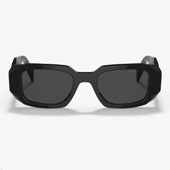 Prada PR 17WS Black Rectangle Sunglasses - Picture 2 of 12